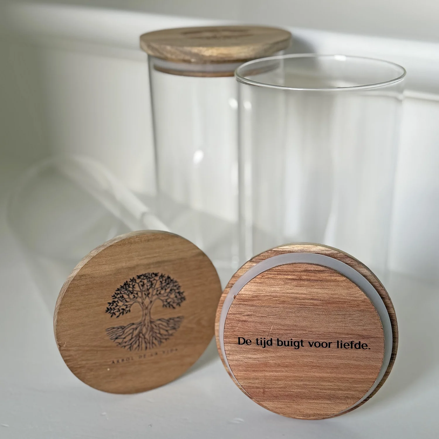 Árbol Voorraadpot - Glas & Natuurlijk Hout - Afbeelding 5