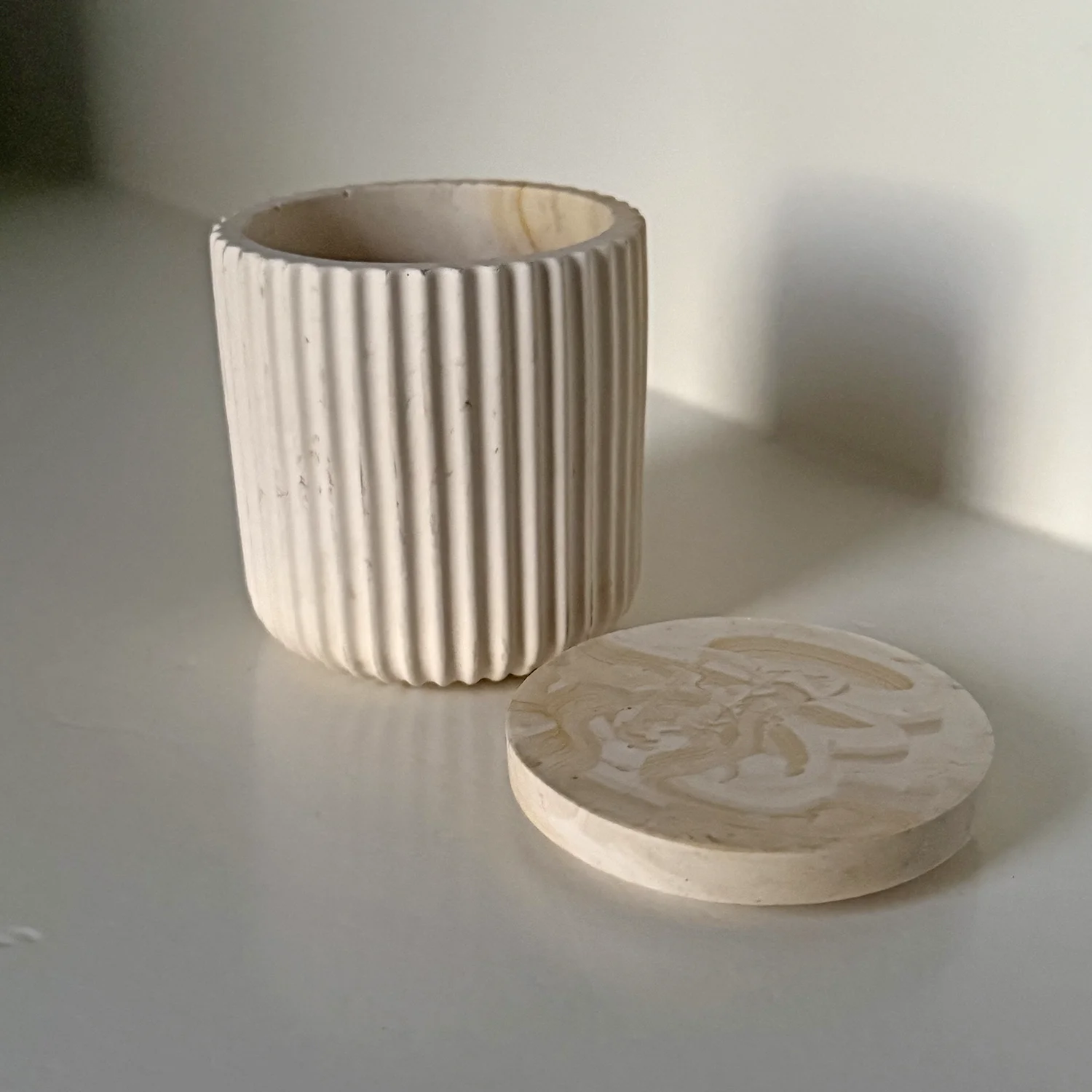 Potje met deksel (klein) - Pure Stone - Afbeelding 6