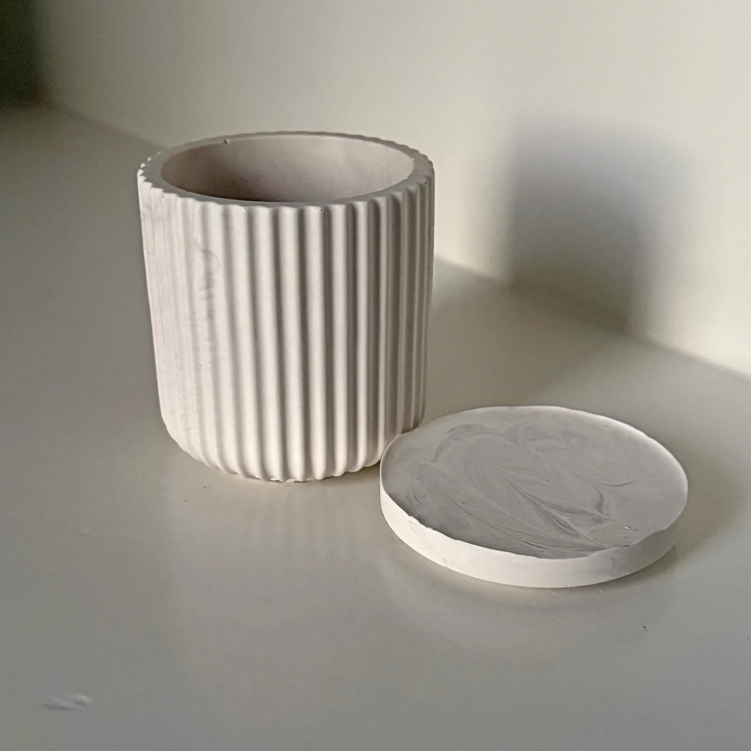 Potje met deksel (klein) - Pure Stone - Afbeelding 2