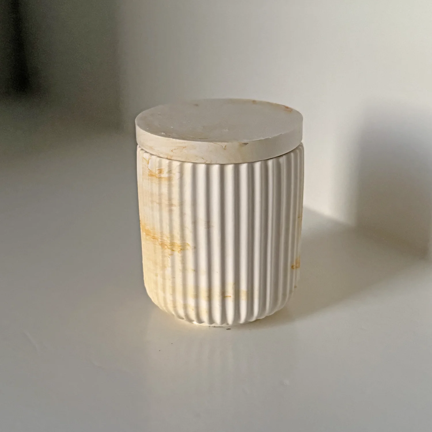 Potje met deksel (klein) - Pure Stone - Afbeelding 3