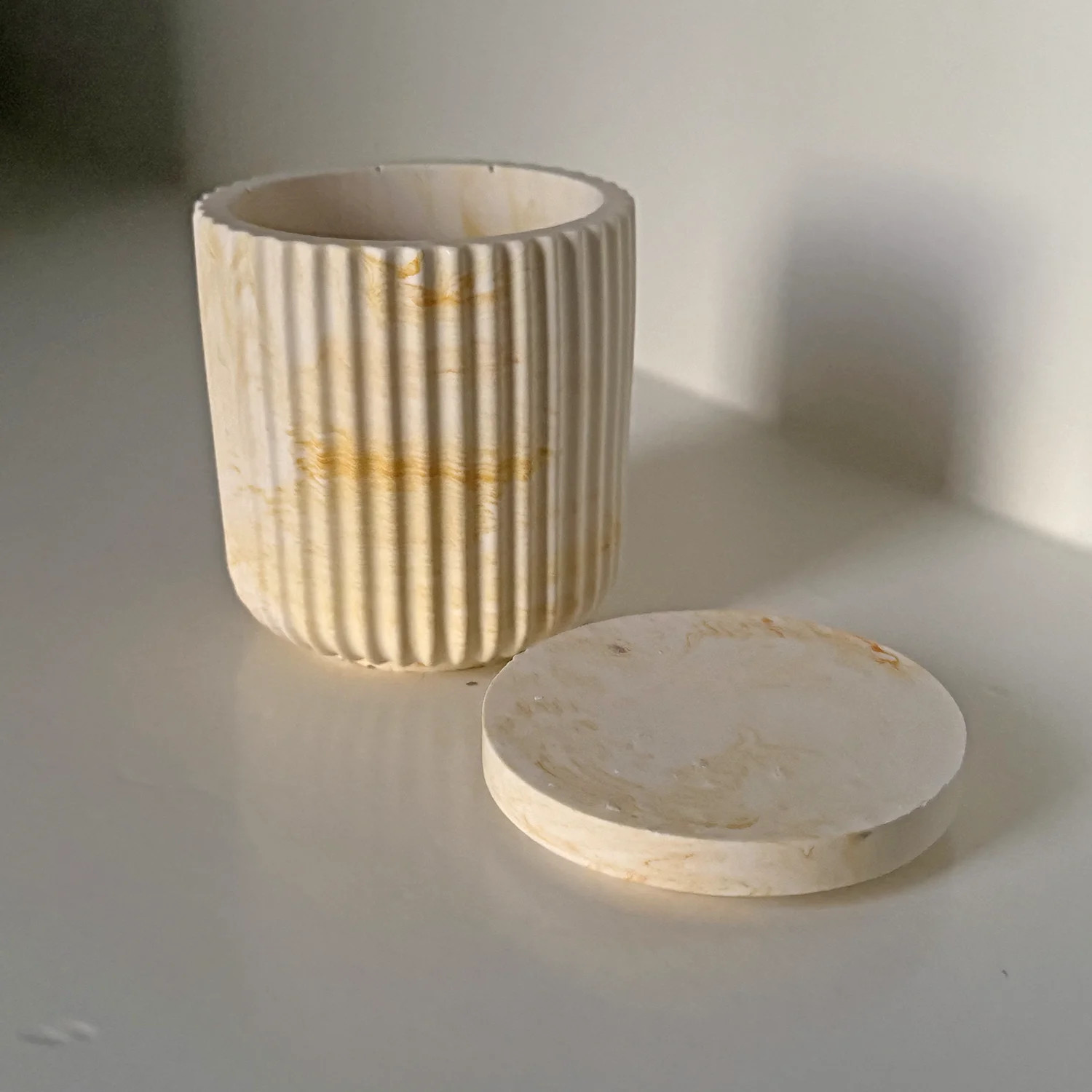 Potje met deksel (klein) - Pure Stone - Afbeelding 4