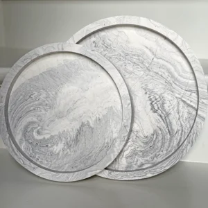 Set Ronde Dienbladen (2 stuks) - Pure Stone