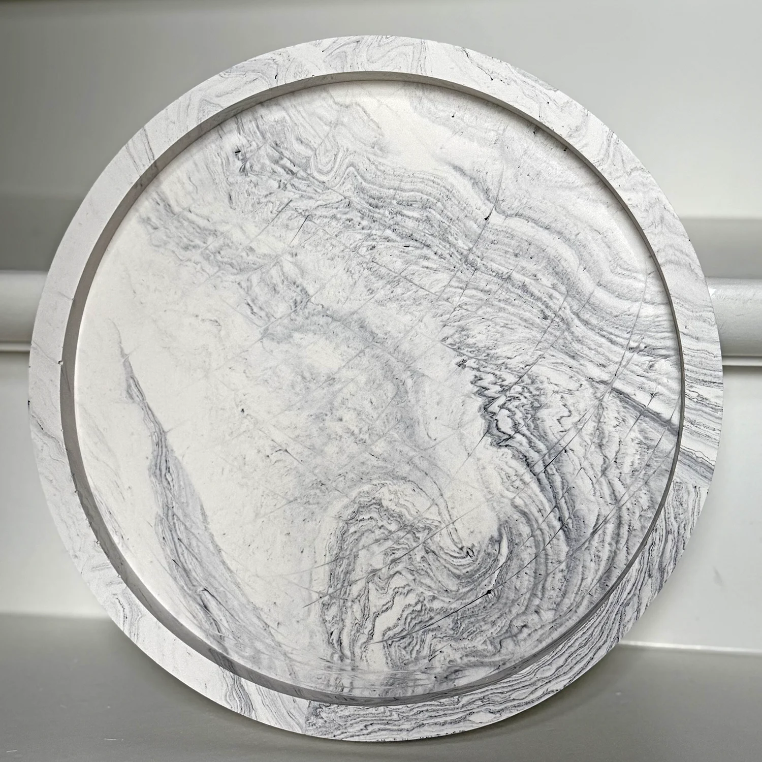 Set Ronde Dienbladen (2 stuks) - Pure Stone - Afbeelding 4